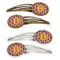 Carolines Treasures Letter B Football Maroon and Gold Barrettes Hair Clips, Set of 4, 4PK CJ1081-BHCS4